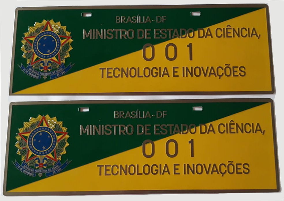 Placa de  Carro em Bronze Fundido